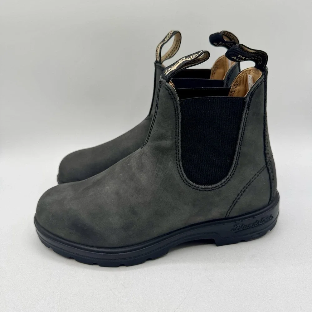Blundstone 587 Boots Women's Size 7.5 UK 4.5 Rustic Black Leather Extra Footbeds